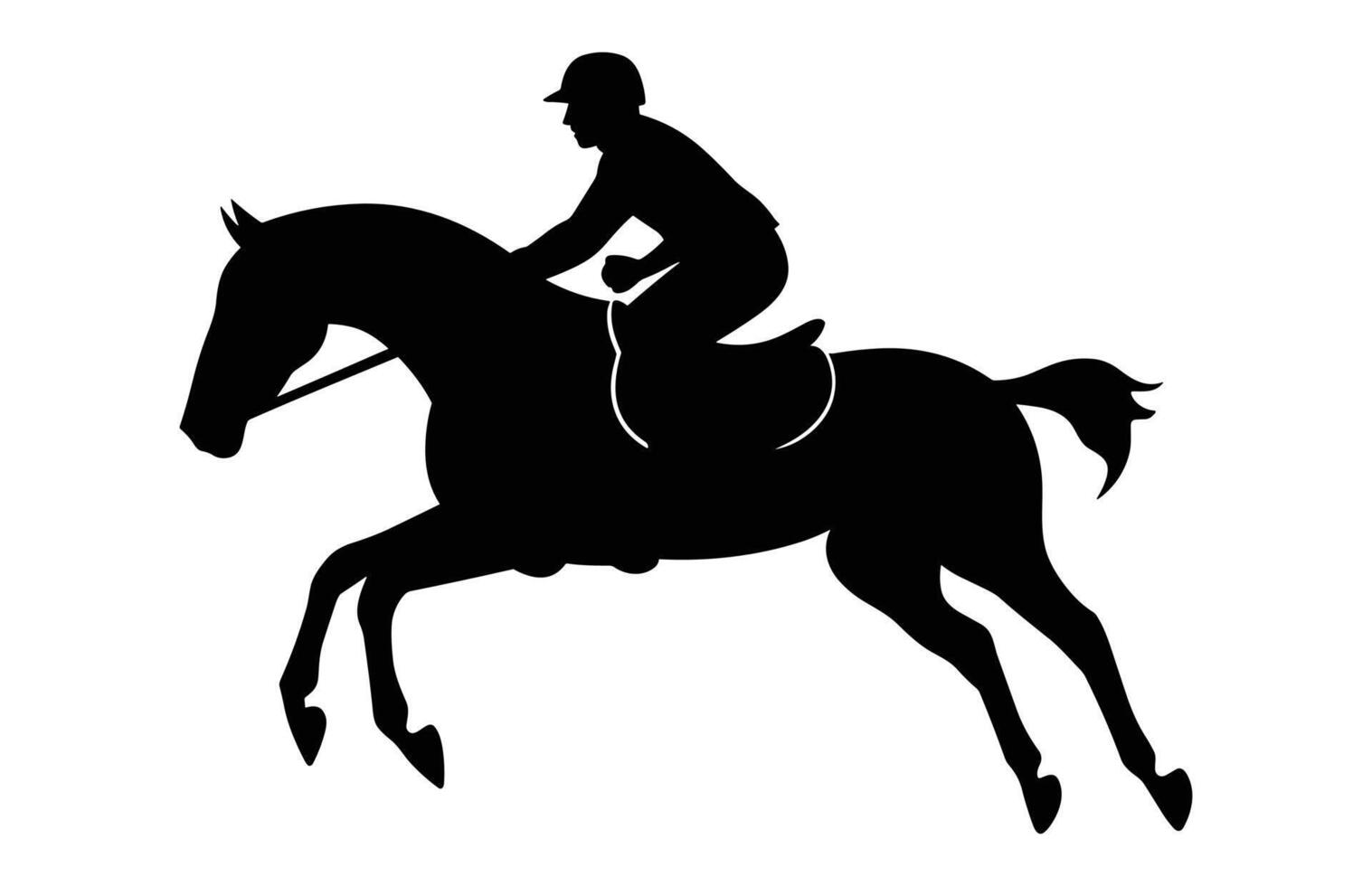 Eventing horse Silhouette vector isolated on a white background