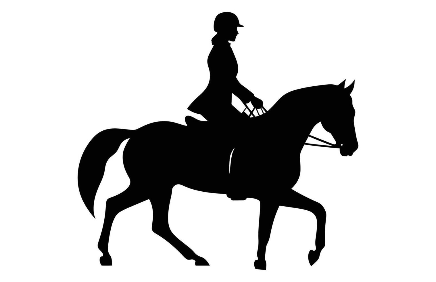 Eventing horse Silhouette vector isolated on a white background