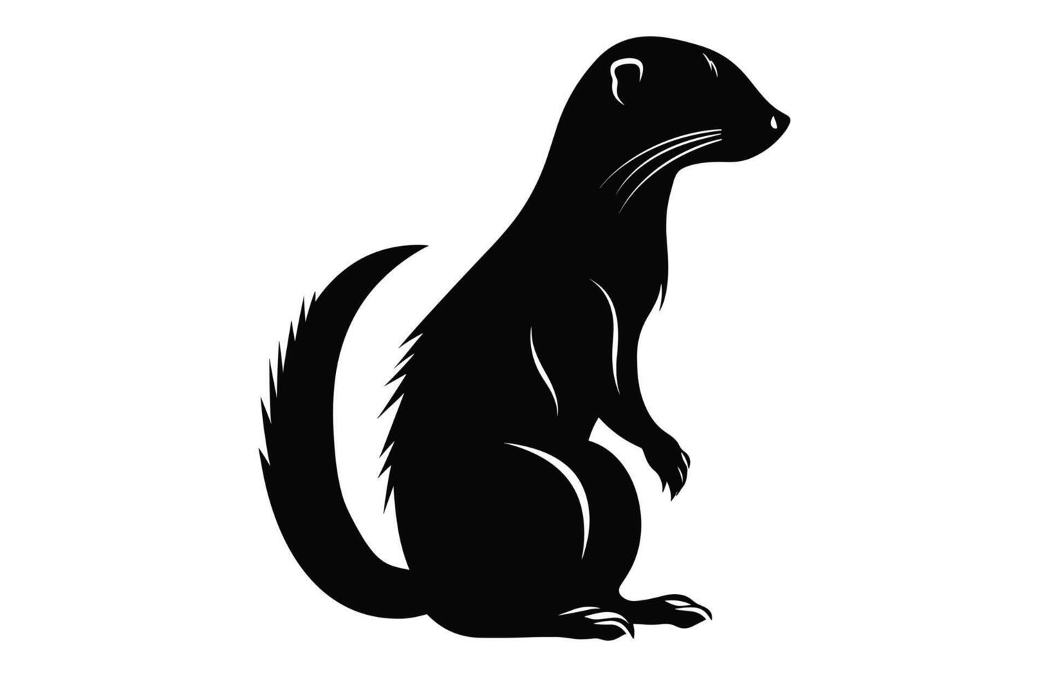 Ferret Silhouette vector isolated on a white background
