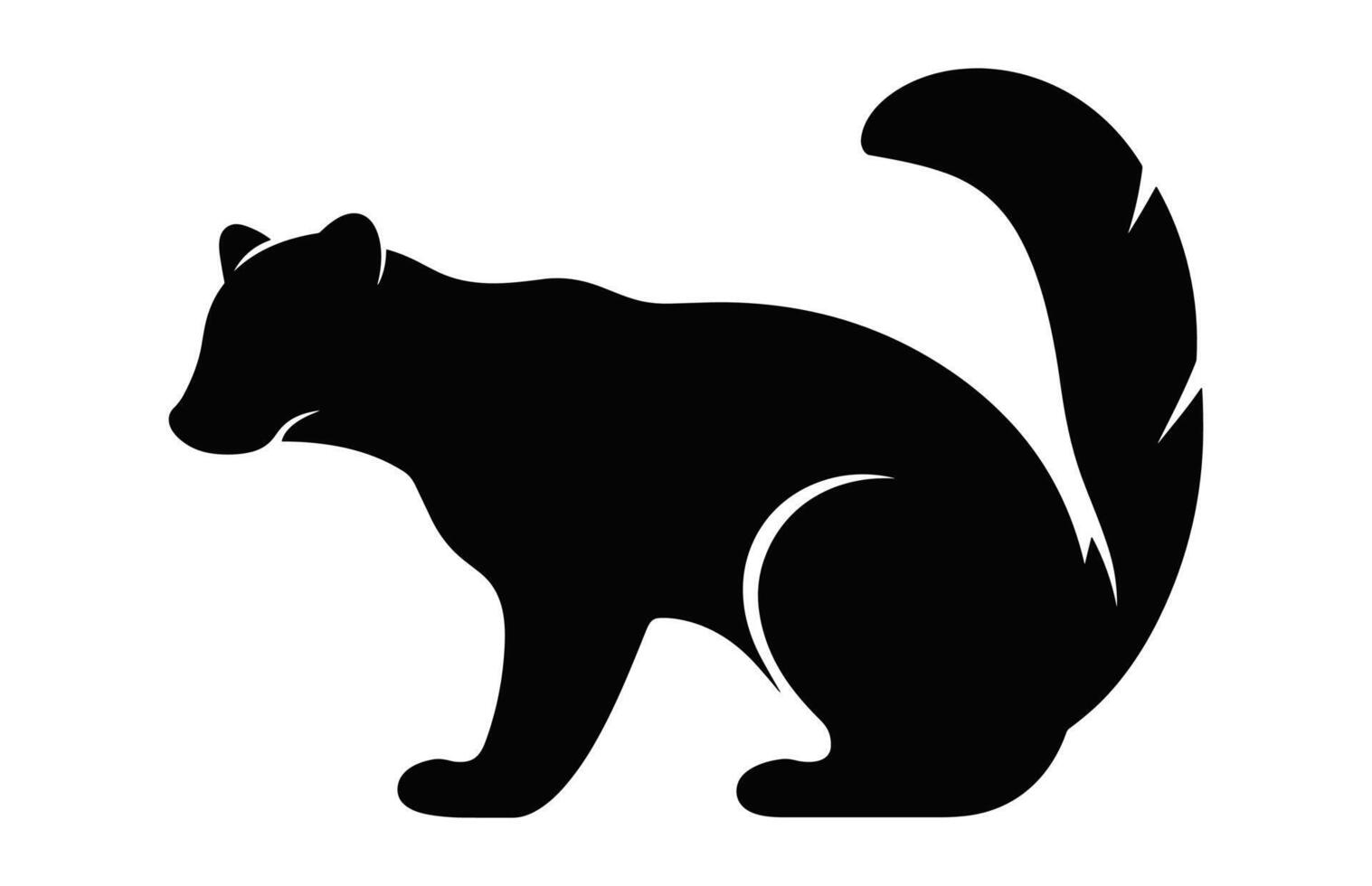 Coati Animal Silhouette black Vector isolated on a white background