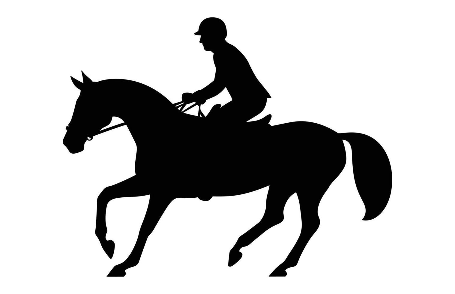 Eventing horse Silhouette vector isolated on a white background