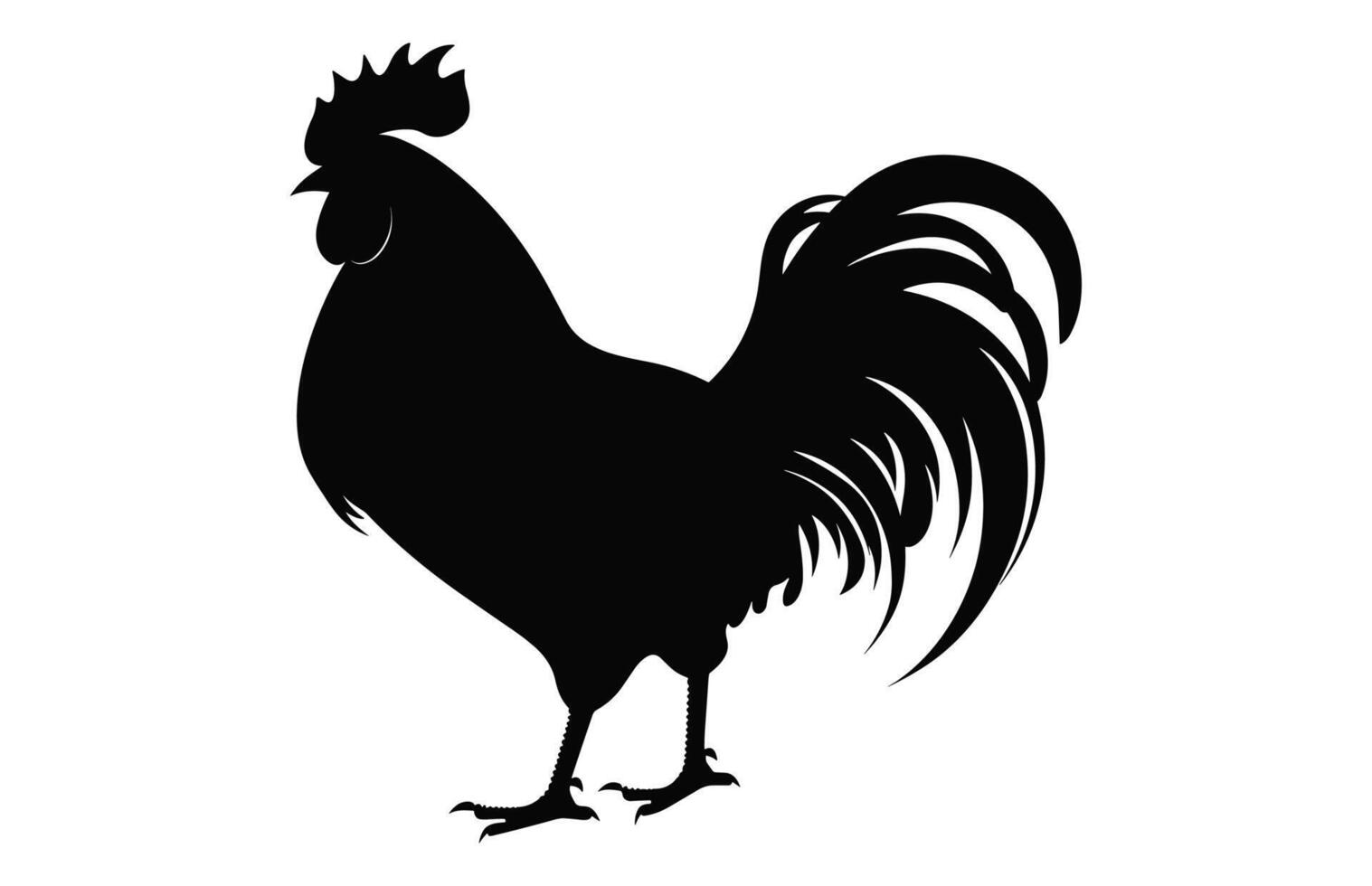 gallo negro silueta vector, polla gallo clipart aislado en un blanco antecedentes vector