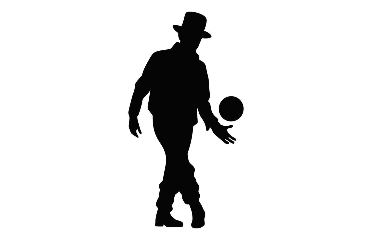 Clown Attraction Silhouette isolated on a white background vector
