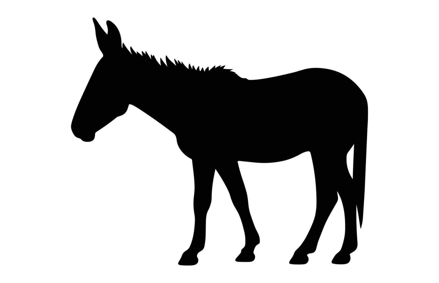 Donkey Silhouette Vector isolated on a white background