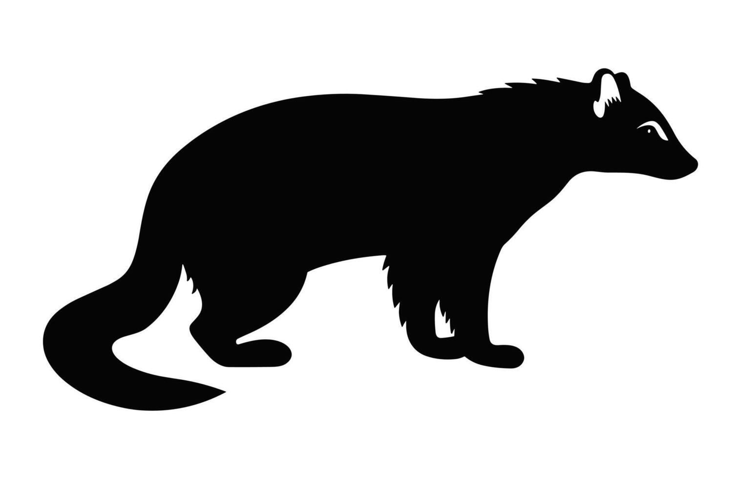 Coati Animal Silhouette Vector isolated on a white background