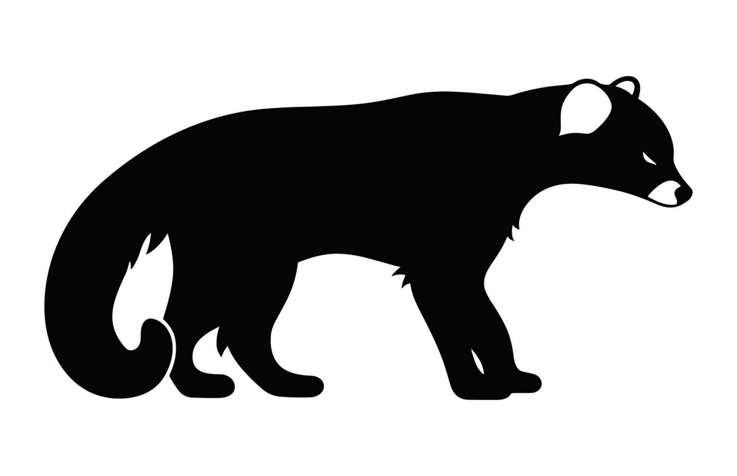 Coati Animal Silhouette Vector isolated on a white background