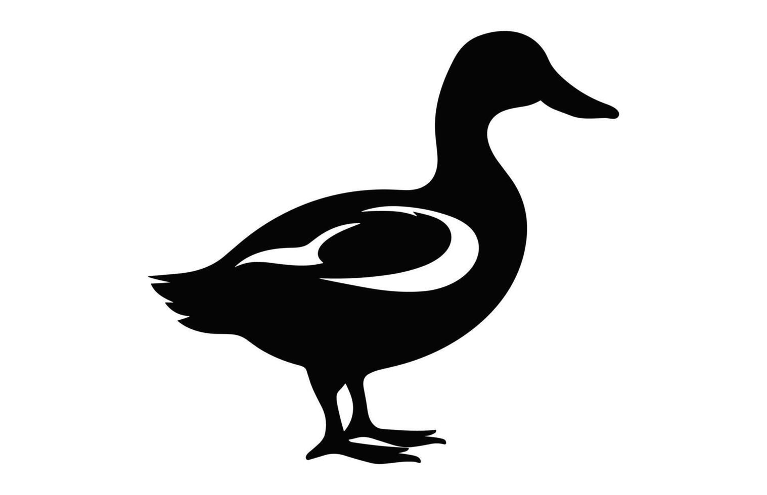 Duck Silhouette Vector isolated on a white background