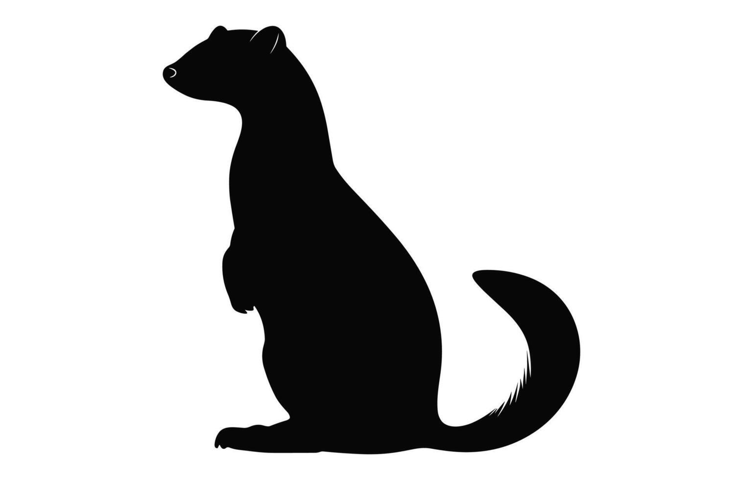 Ferret Silhouette vector isolated on a white background