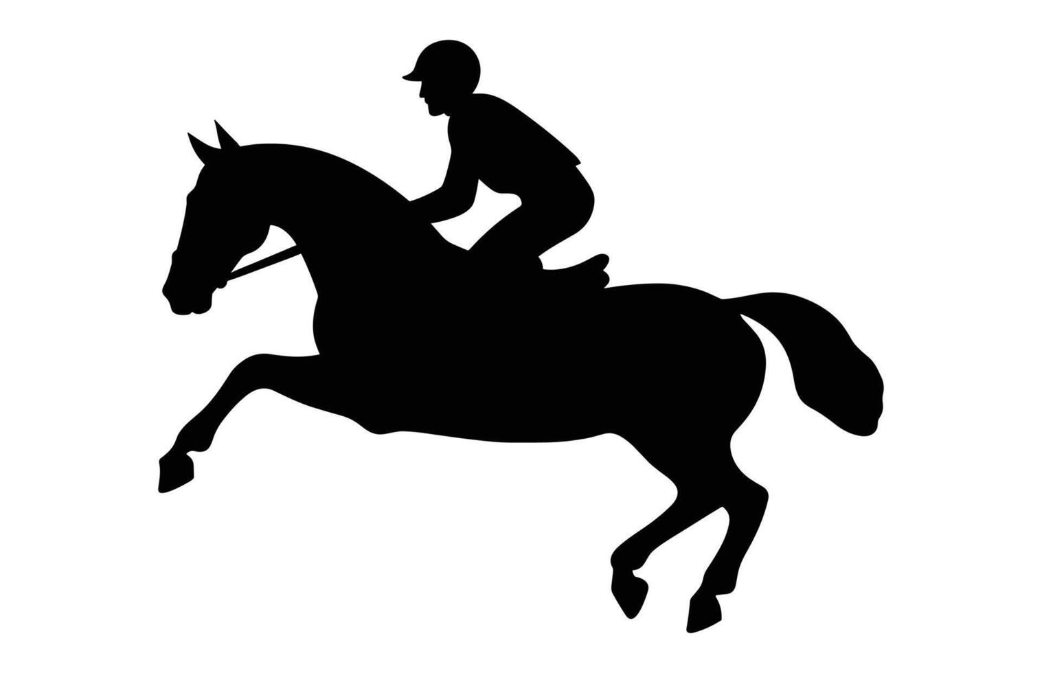 Eventing horse Silhouette vector isolated on a white background