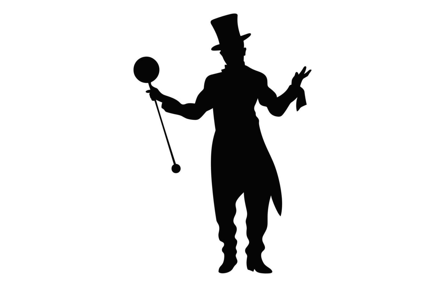 Clown Attraction Silhouette isolated on a white background vector