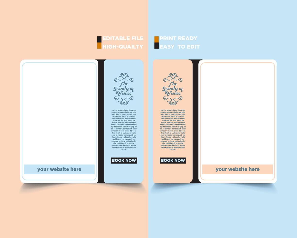 Tour and travel template illustrator design, Social media tour travel template ads design vector