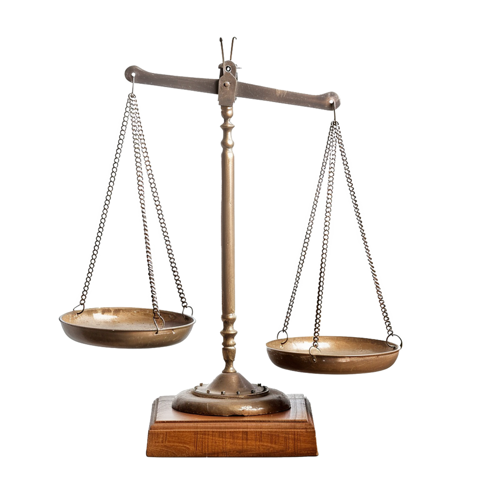 AI generated Balance scale png isolated on transparent background