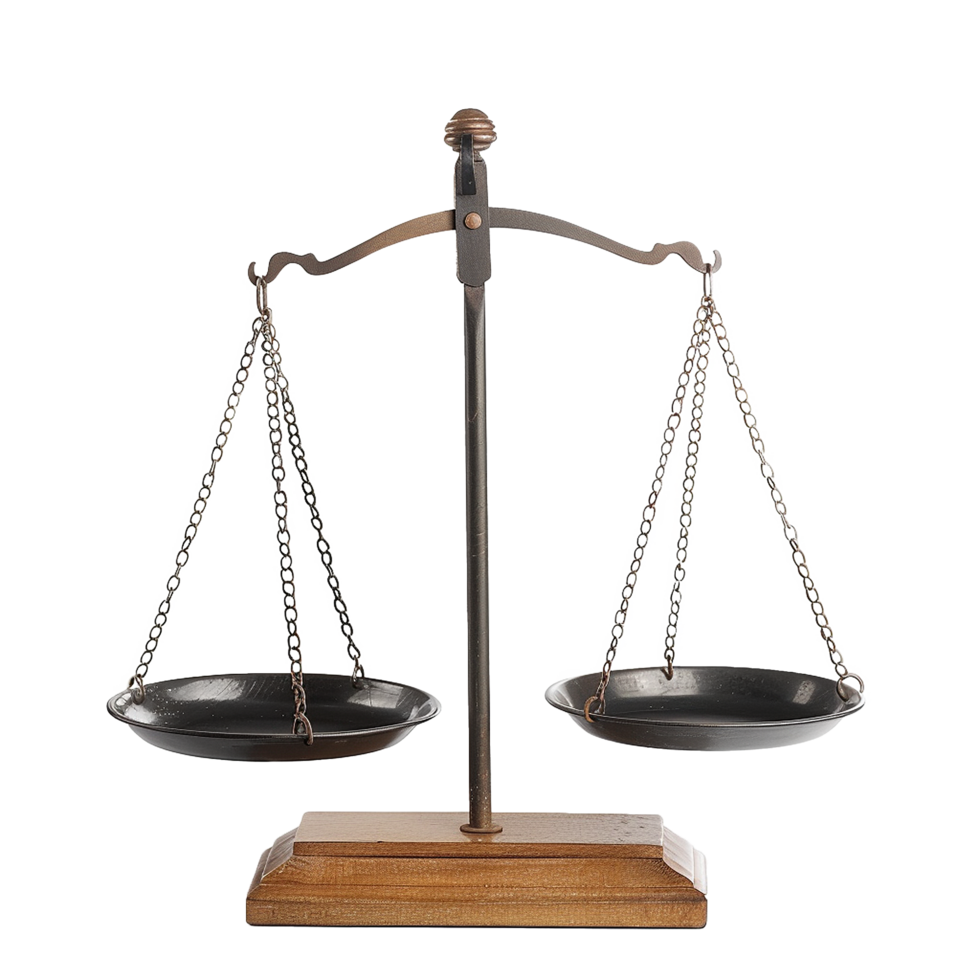 AI generated Balance scale png isolated on transparent background