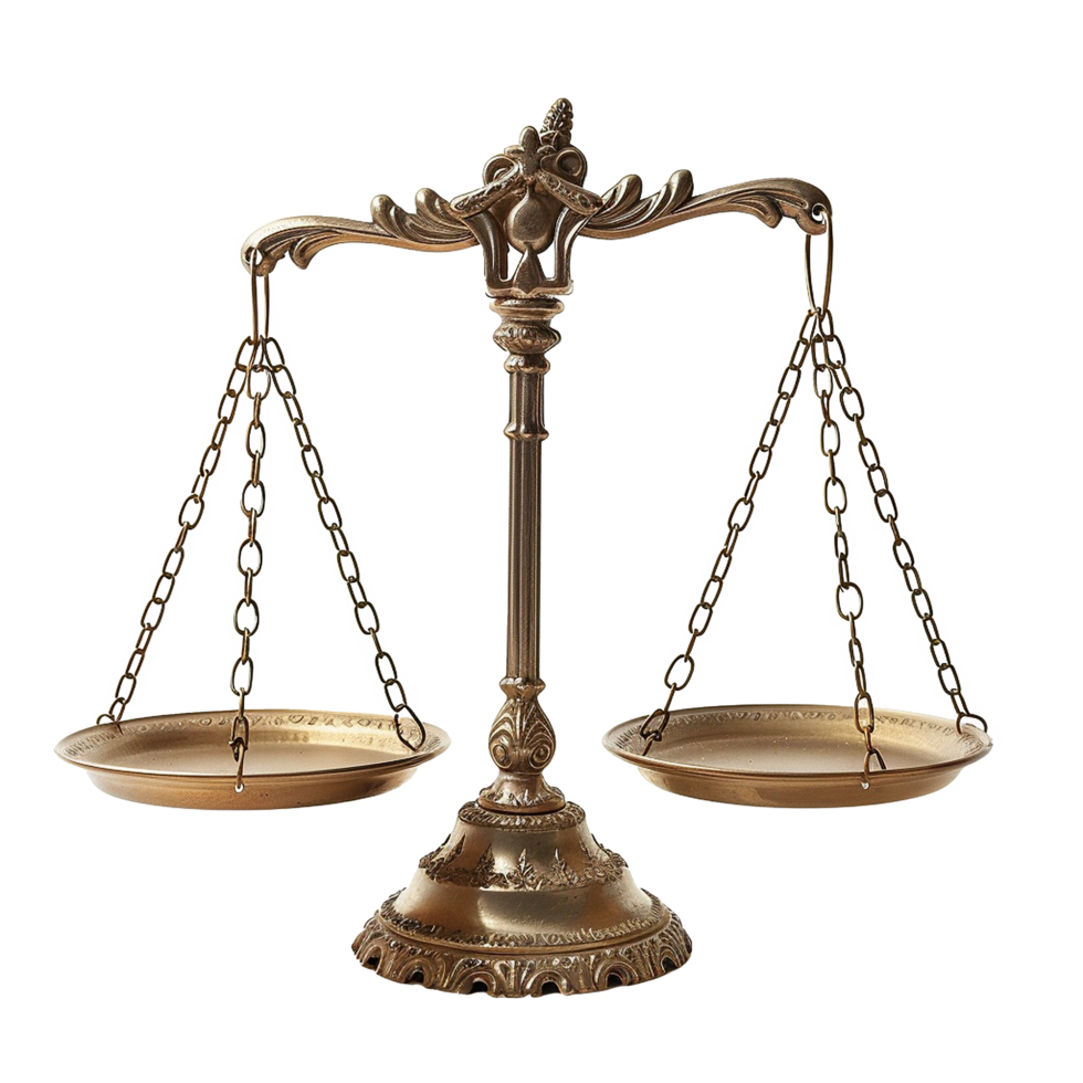 AI generated Balance scale png isolated on transparent background