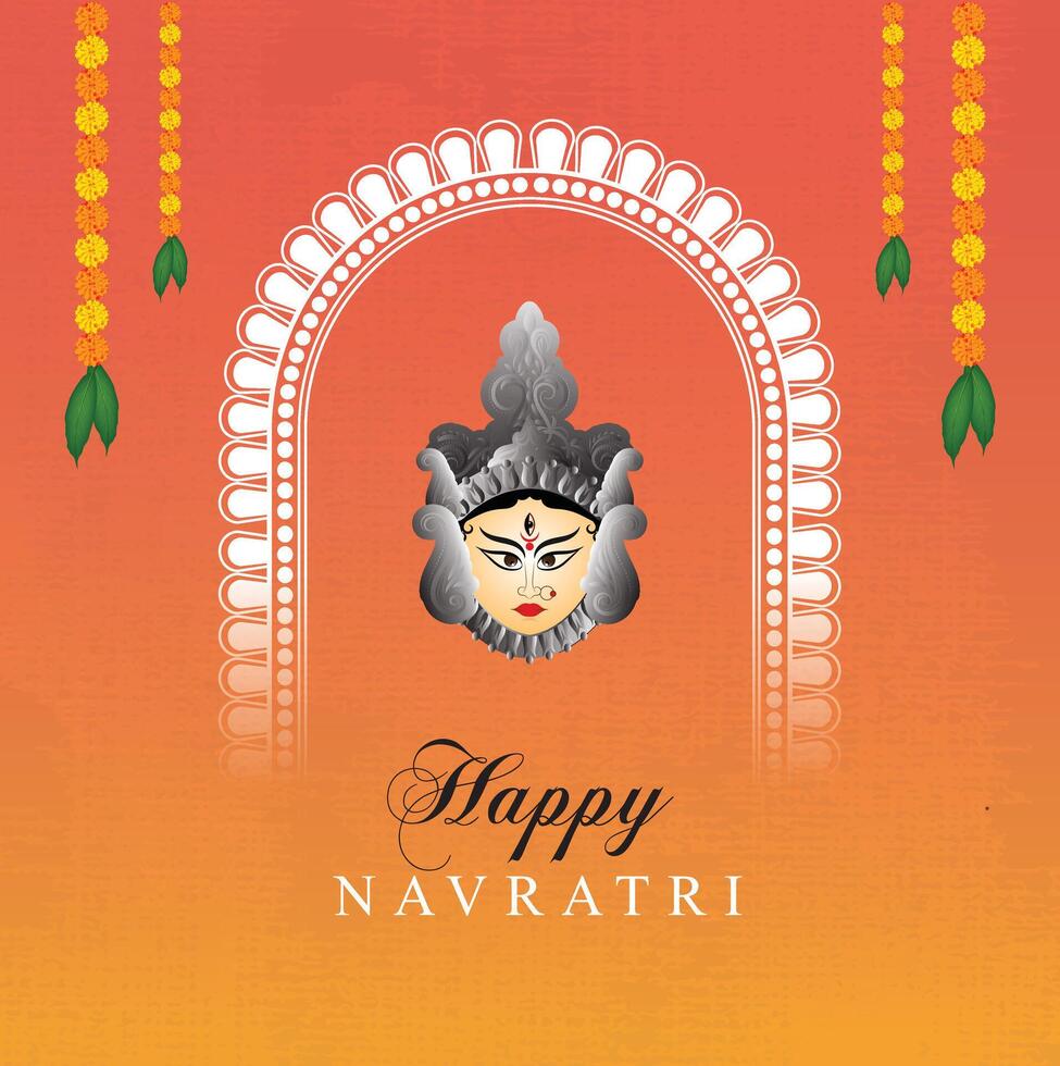 durga puja creative social media banner, Happy Navratri Festival, design background. vector