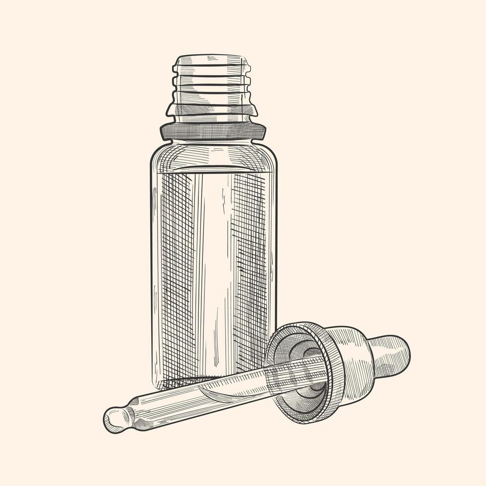 cuentagotas botella vector ilustración aislado en blanco antecedentes