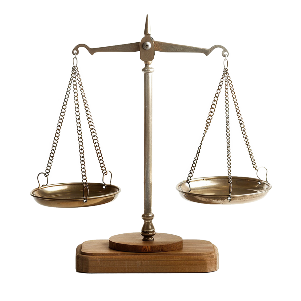 AI generated Balance scale png isolated on transparent background