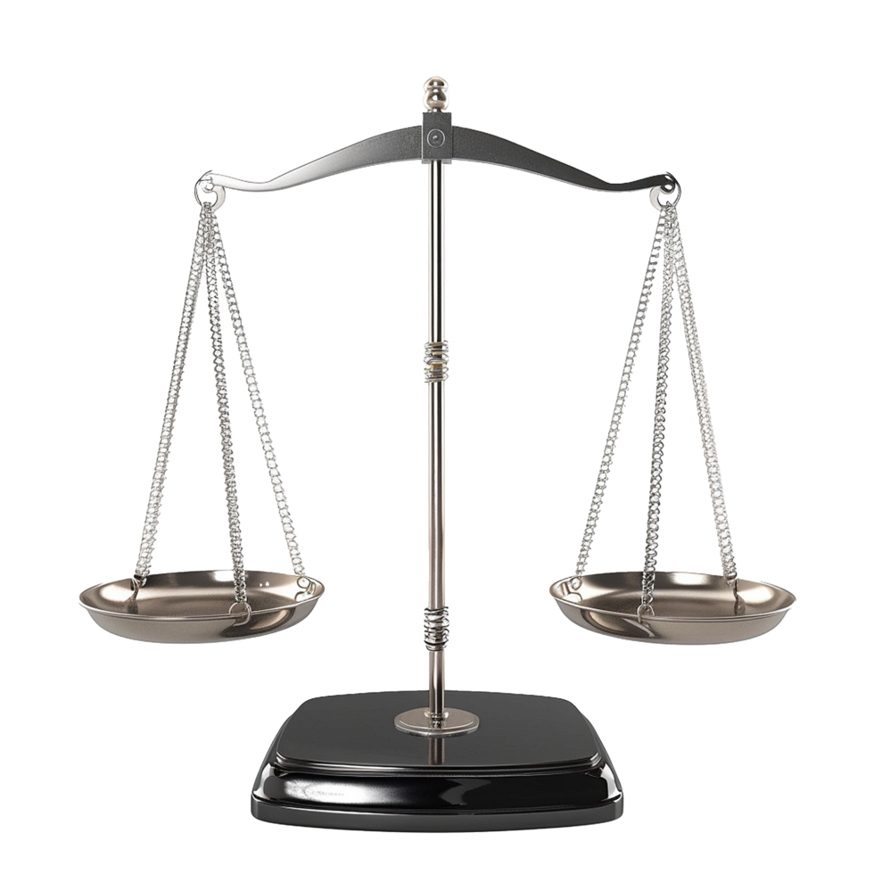 AI generated Balance scale png isolated on transparent background