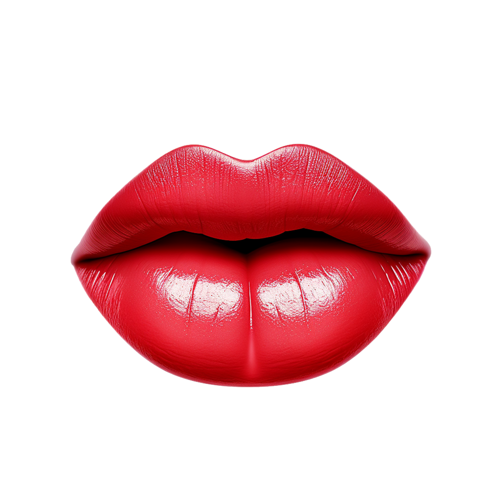 AI generated Lips smiling png isolated on transparent background