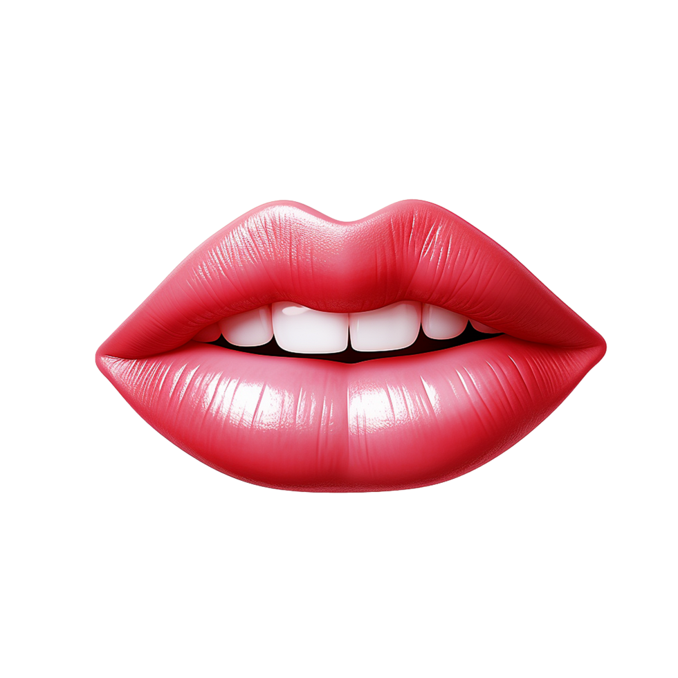 AI generated Lips smiling png isolated on transparent background