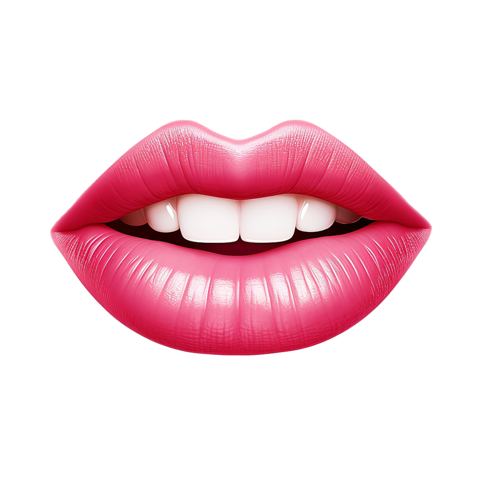 AI generated Lips smiling png isolated on transparent background