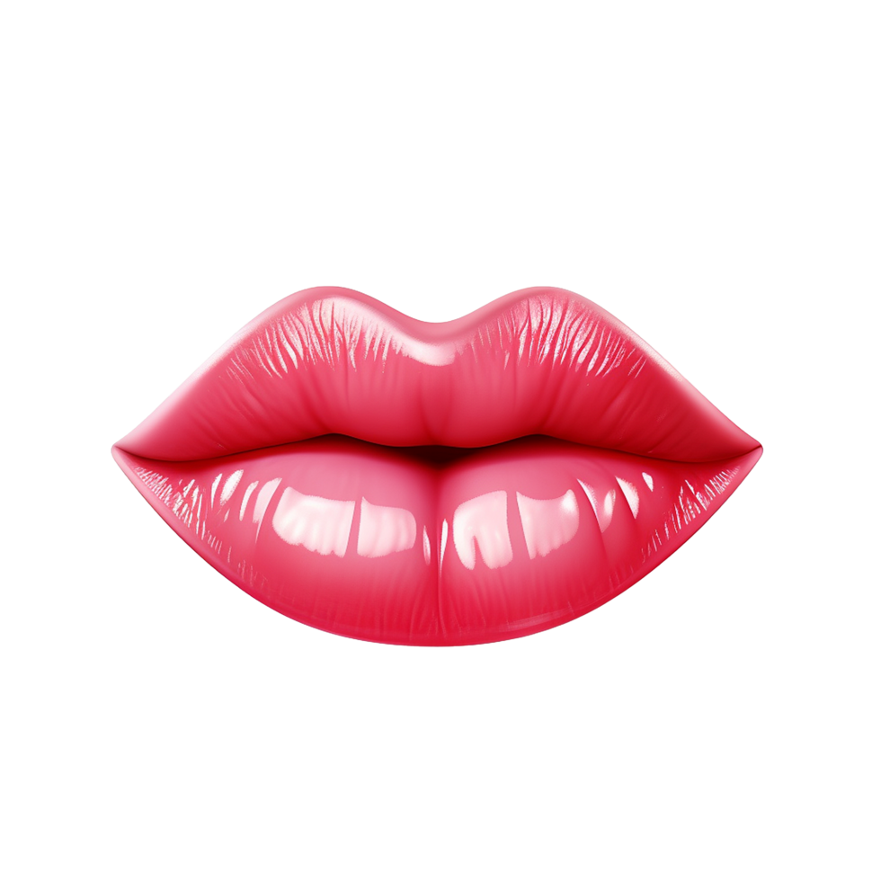 AI generated Lips smiling png isolated on transparent background