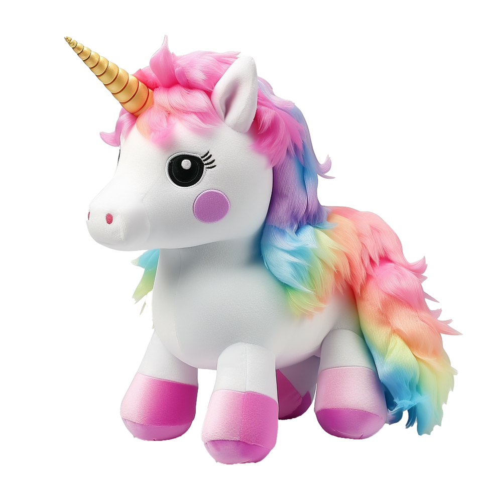 AI generated Unicorn stuff toy png isolated on transparent background
