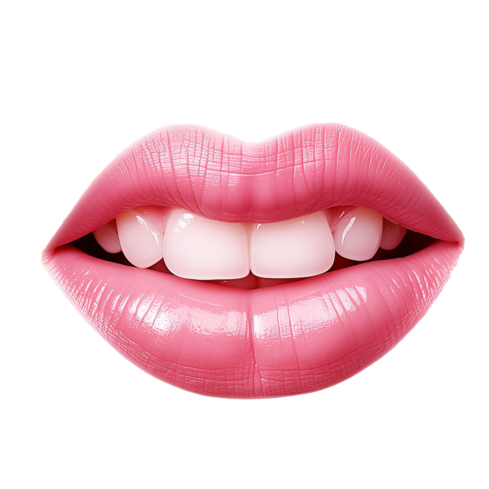 AI generated Lips smiling png isolated on transparent background