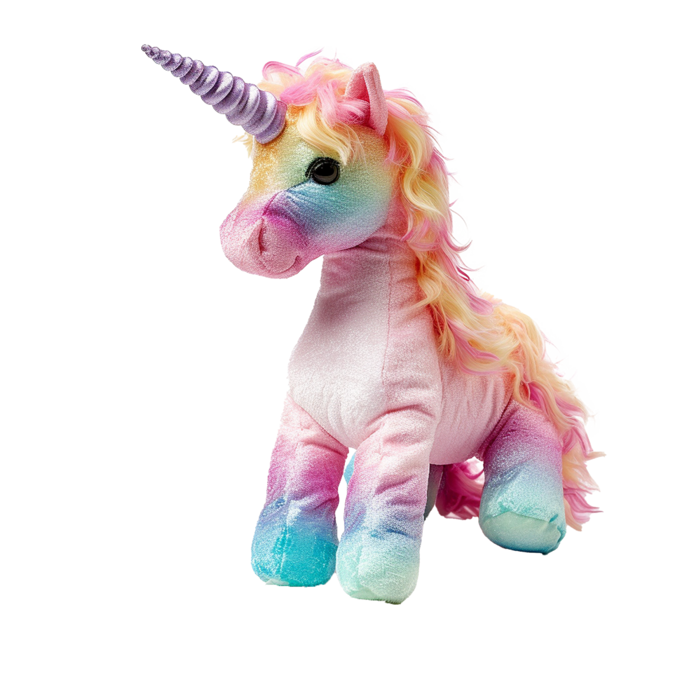 AI generated Unicorn stuff toy png isolated on transparent background