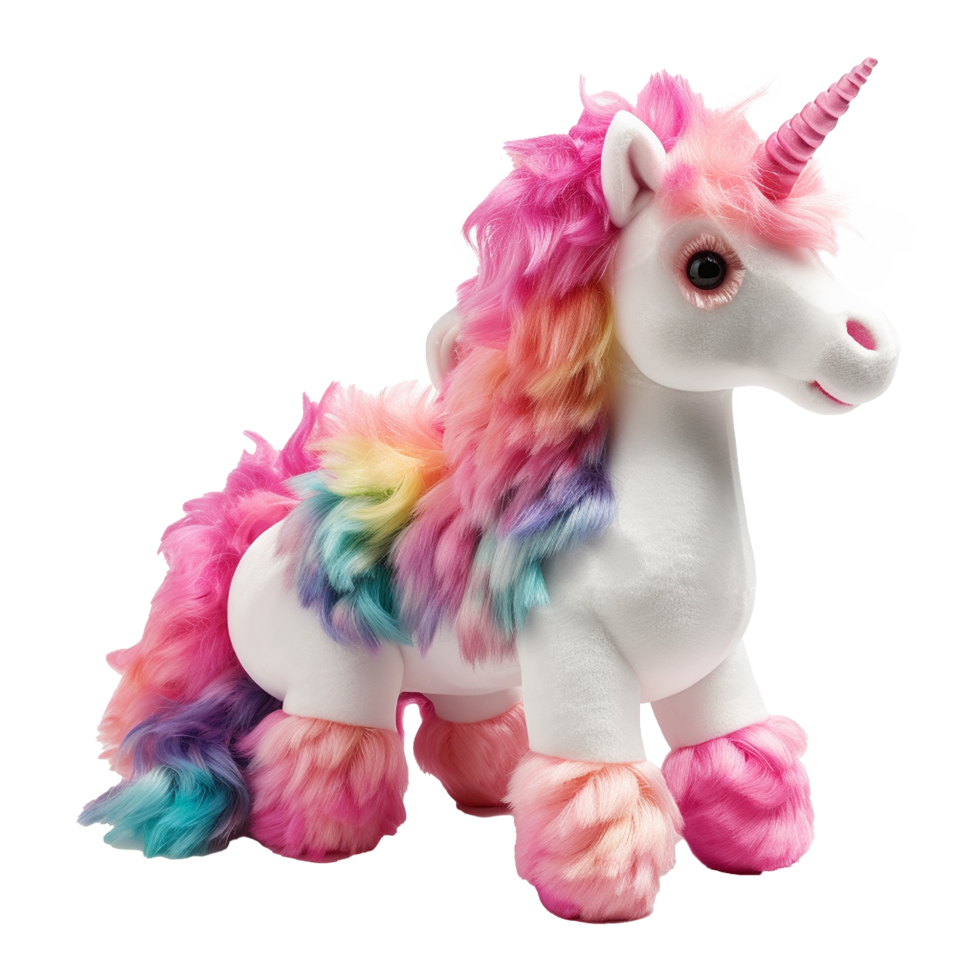 AI generated Unicorn stuff toy png isolated on transparent background