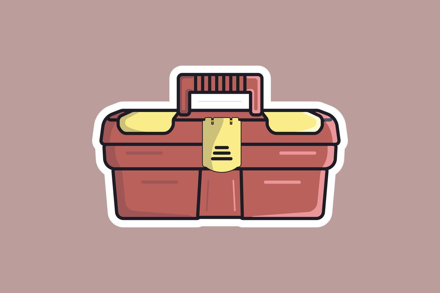 Plumber Repairing Tool Box Sticker vector illustration. Plumber working tool equipment icon concept. Toolkit for builder or industrial store sticker design logo icon.
