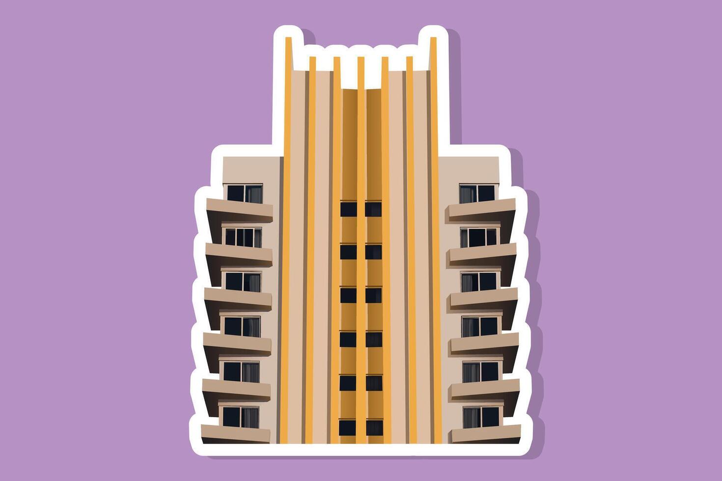 casa edificio pegatina vector ilustración. edificio y punto de referencia objeto icono concepto. hermosa minimalista hogar frente ver con techo pegatina diseño logo con sombra.