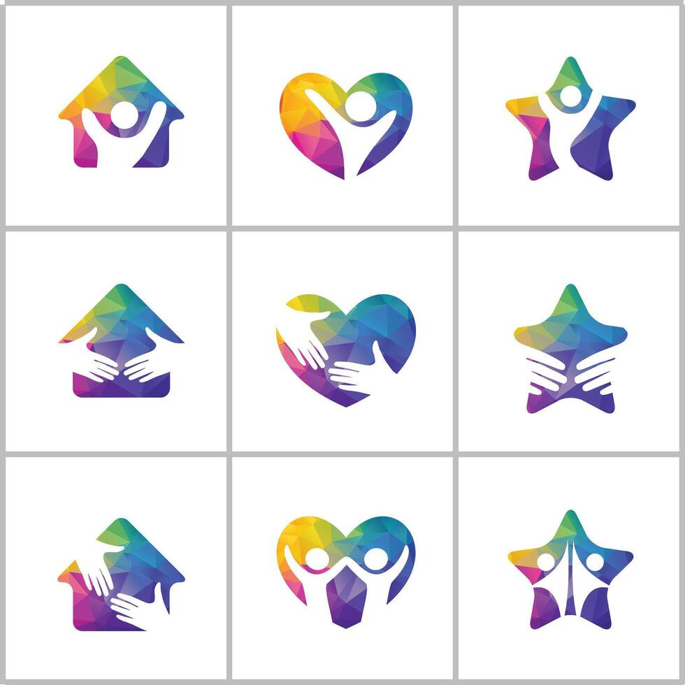 Happy home logo designs. vector