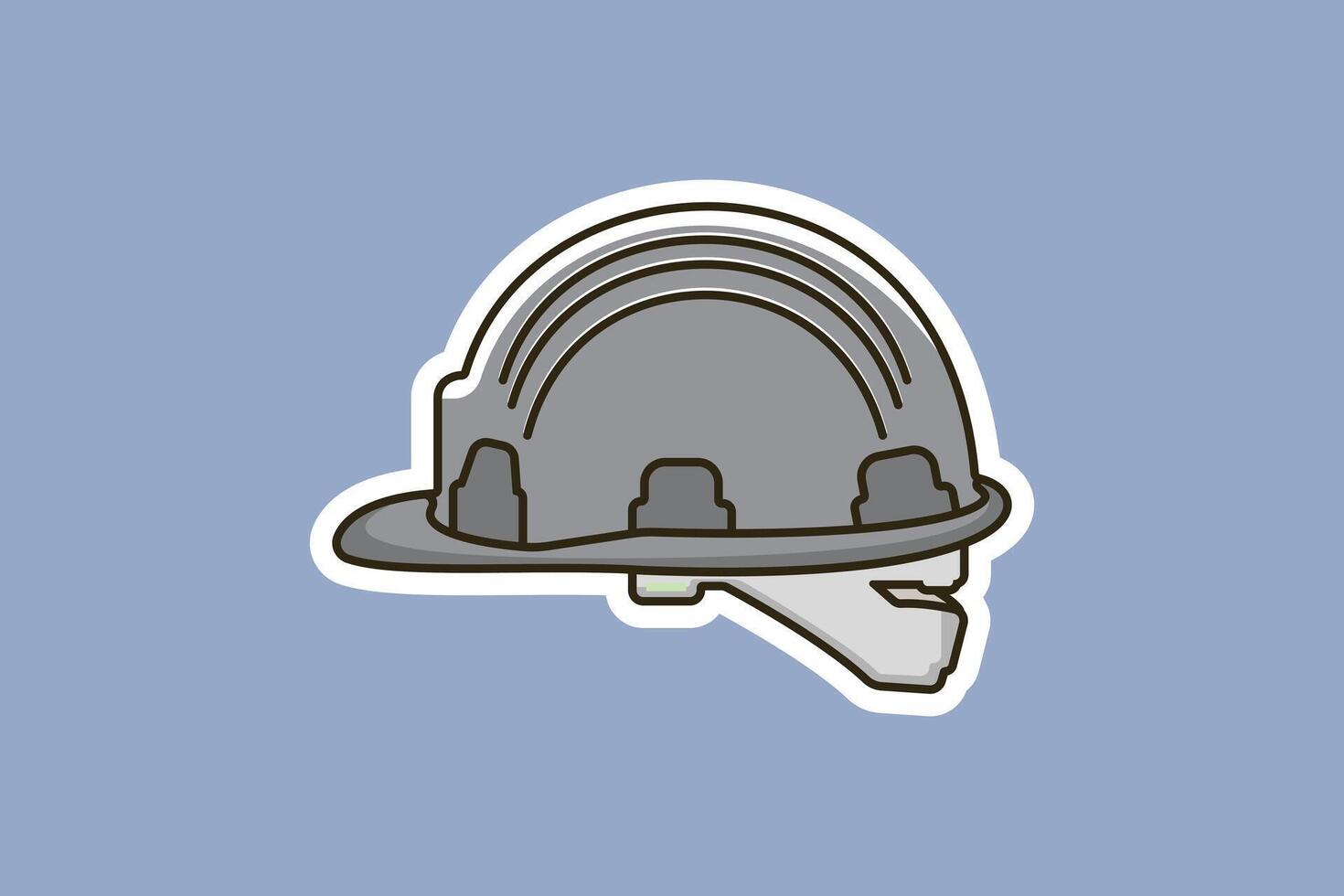 Builder Safety Helmet Sticker vector illustration. Head protective equipment object icon concept. Construction plastic helmet sticker design logo.