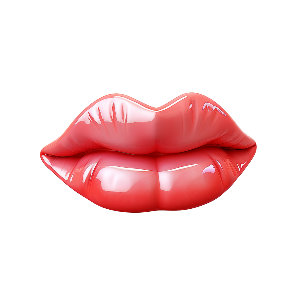 AI generated Lips smiling png isolated on transparent background