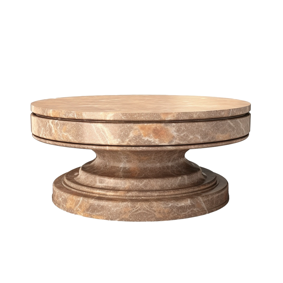 AI generated Round stone podium pedestal for product advertising png isolated on transparent background