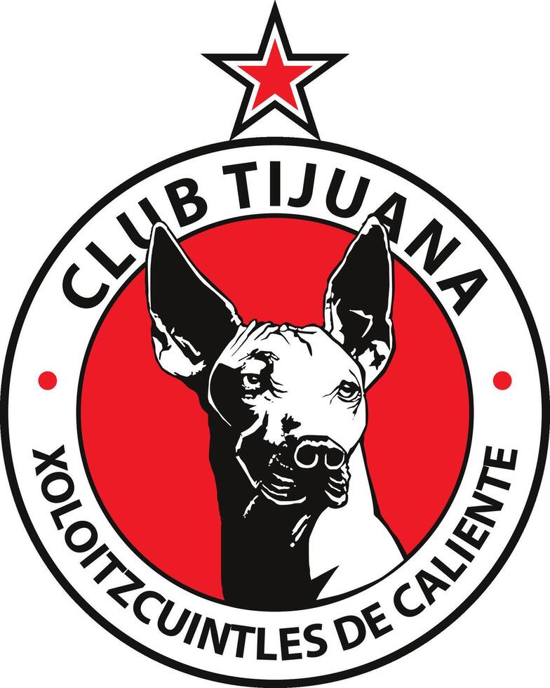 logo de el club tijuana liga mx fútbol americano equipo vector