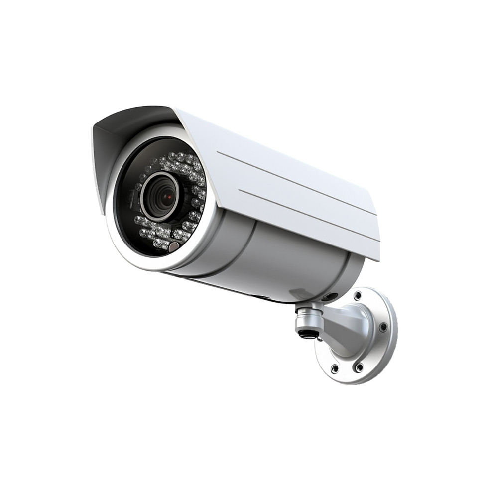 AI generated Wall mount cctv security camera png isolated on transparent background