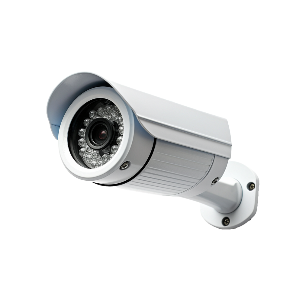 ai gegenereerd muur monteren cctv veiligheid camera PNG geïsoleerd Aan transparant achtergrond