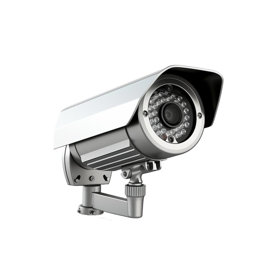 AI generated Wall mount cctv security camera png isolated on transparent background