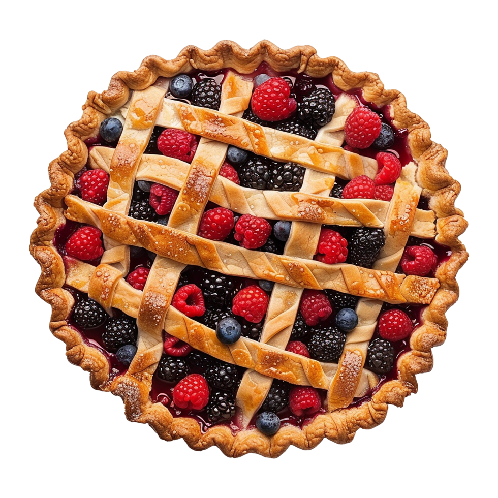 AI generated Homemade pie with berries on transparent background png