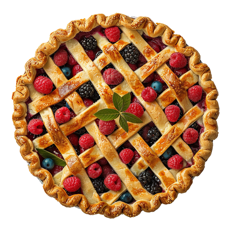 AI generated Homemade pie with berries on transparent background png