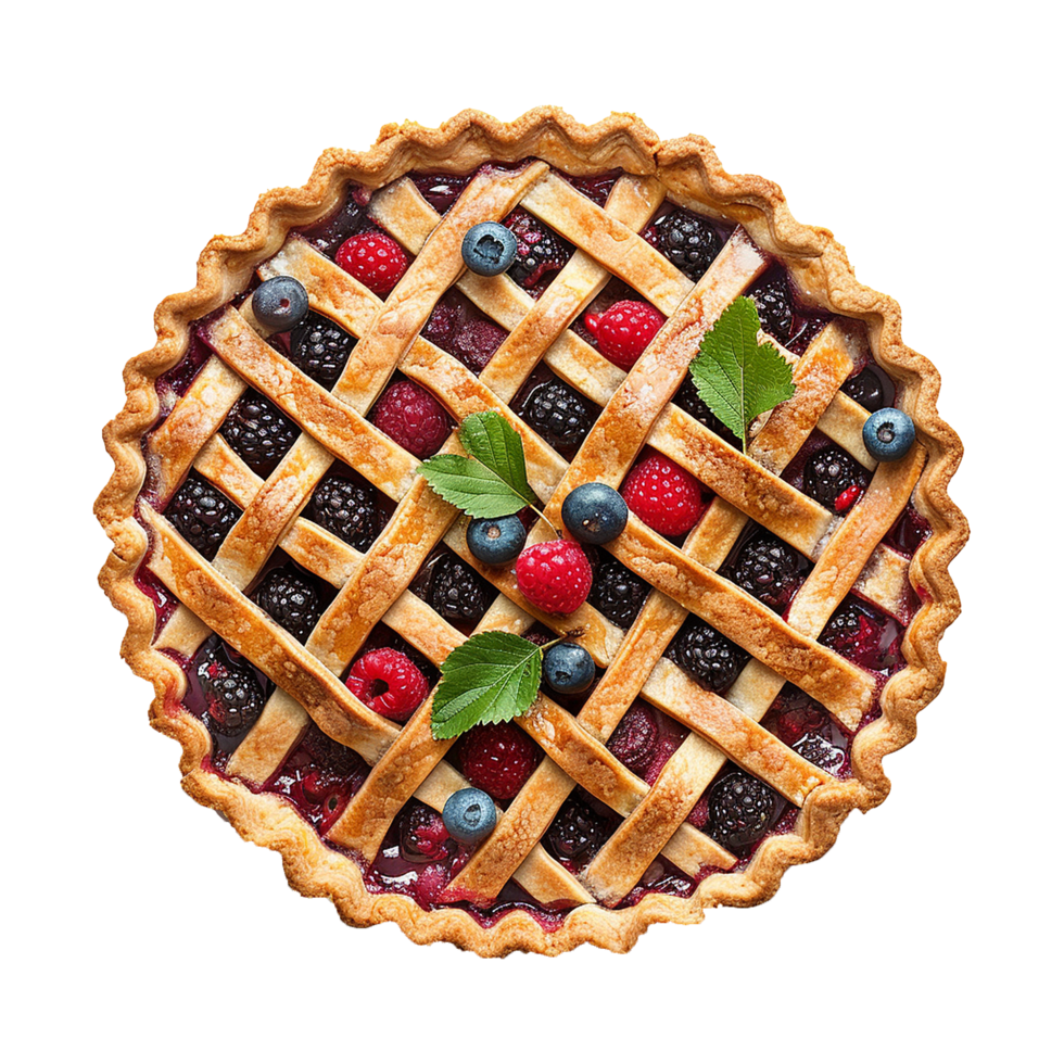 AI generated Homemade pie with berries on transparent background png