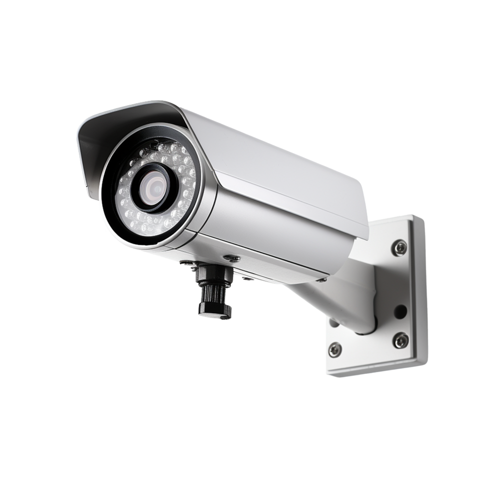 AI generated Wall mount cctv security camera png isolated on transparent background
