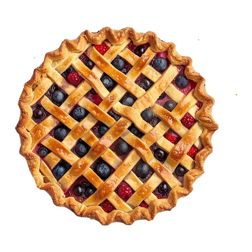 AI generated Homemade pie with berries on transparent background png