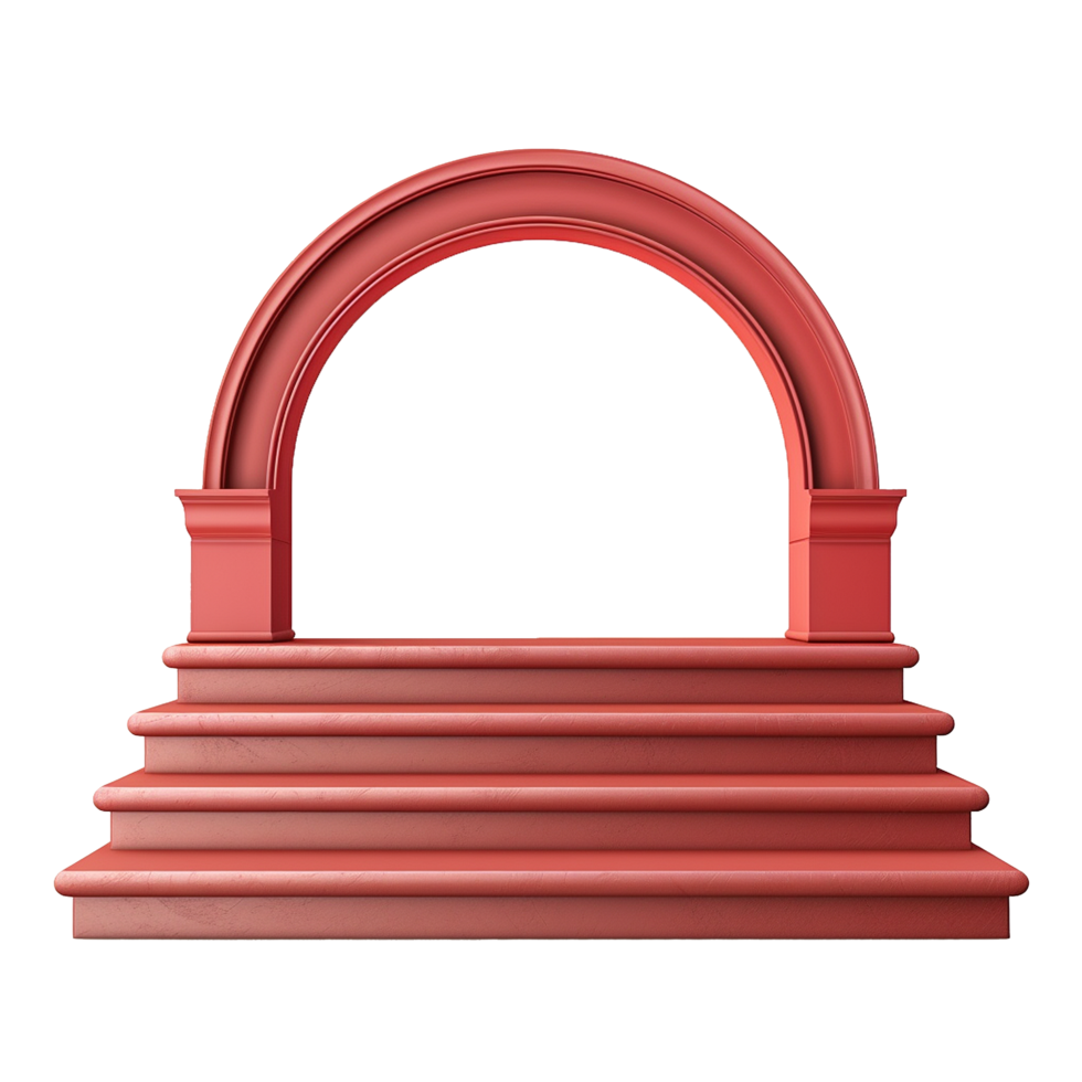 AI generated Stage and arch retro podium pedestal for product advertising png isolated on transparent background