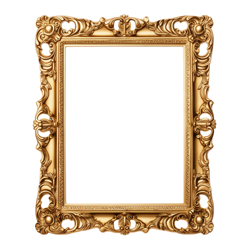 AI generated Picture frame png isolated on transparent background