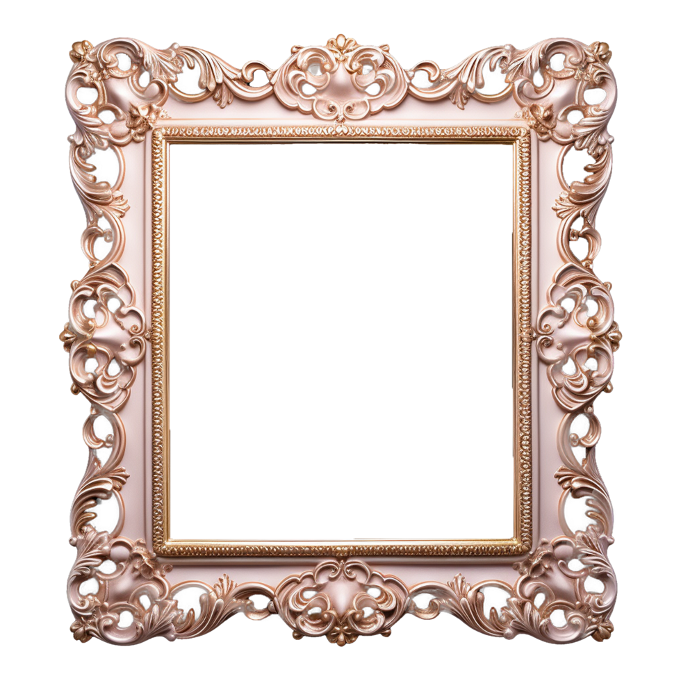 AI generated Picture frame png isolated on transparent background