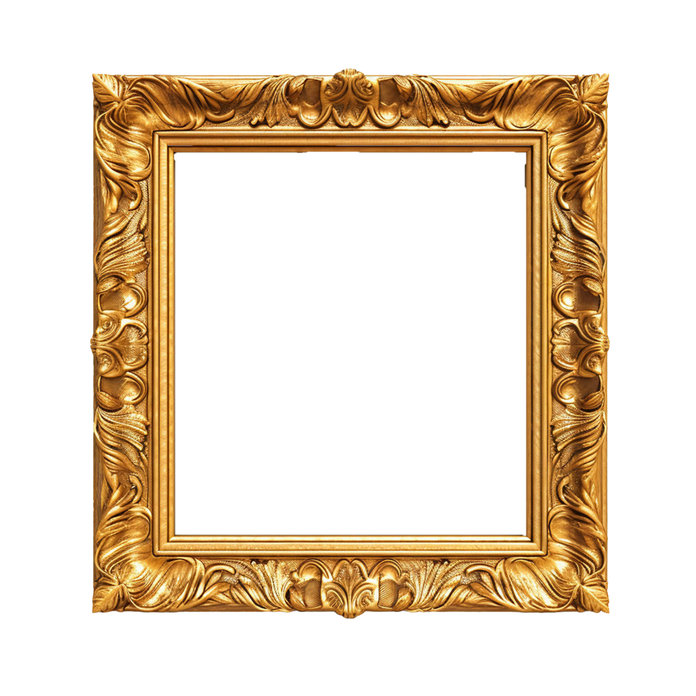 AI generated Picture frame png isolated on transparent background