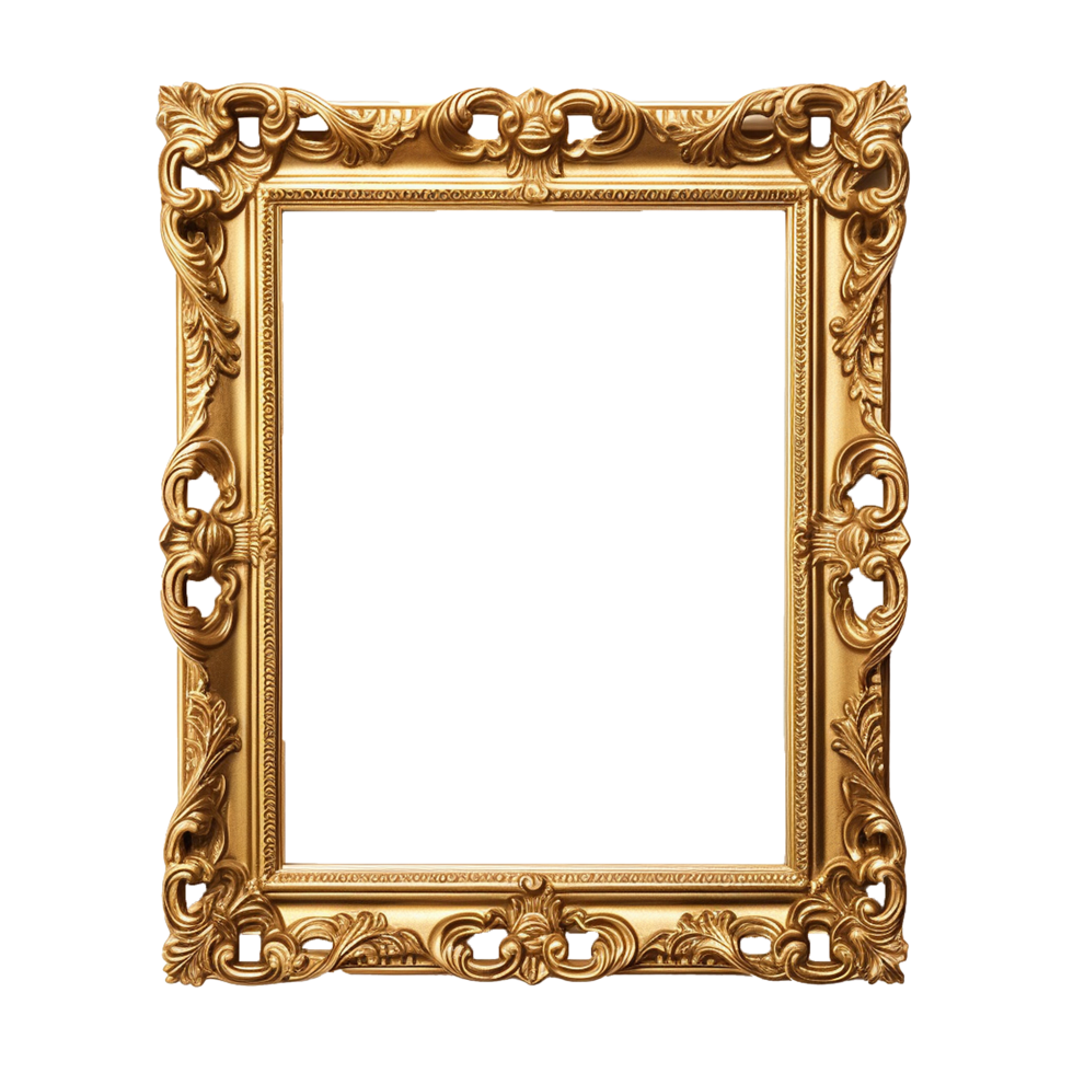 AI generated Picture frame png isolated on transparent background